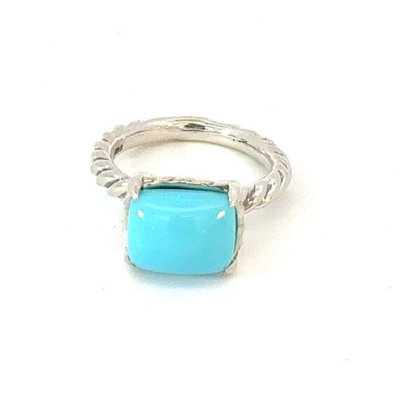 David Yurman Jewelry - David Yurman Turquoise Ring Size 7 Sterling Silver Estate DY607